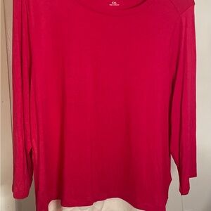 Women's Red Long Sleeve Top